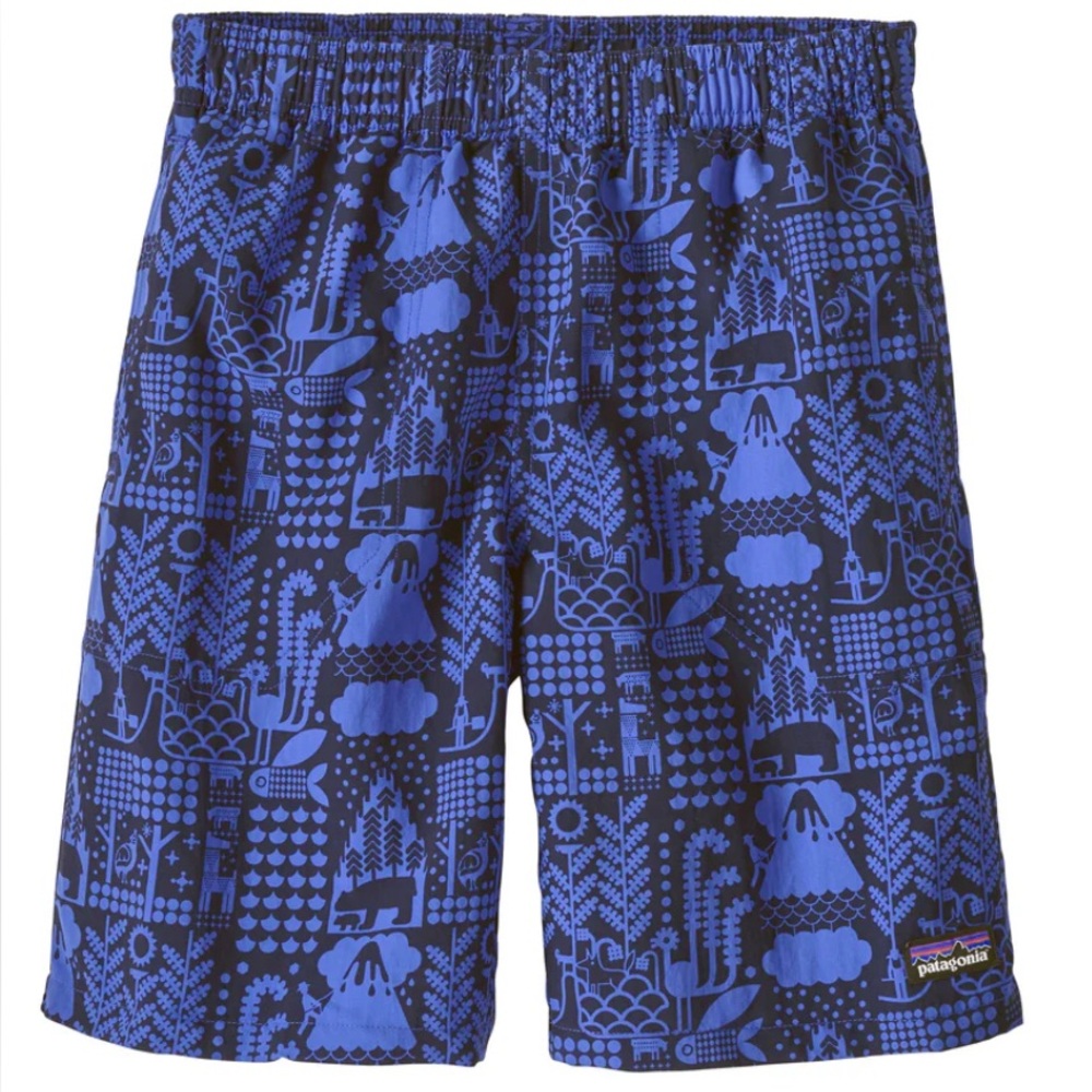 Patagonia Boys Baggies Shorts Youth Size Large Mcquail: Imperial Blue